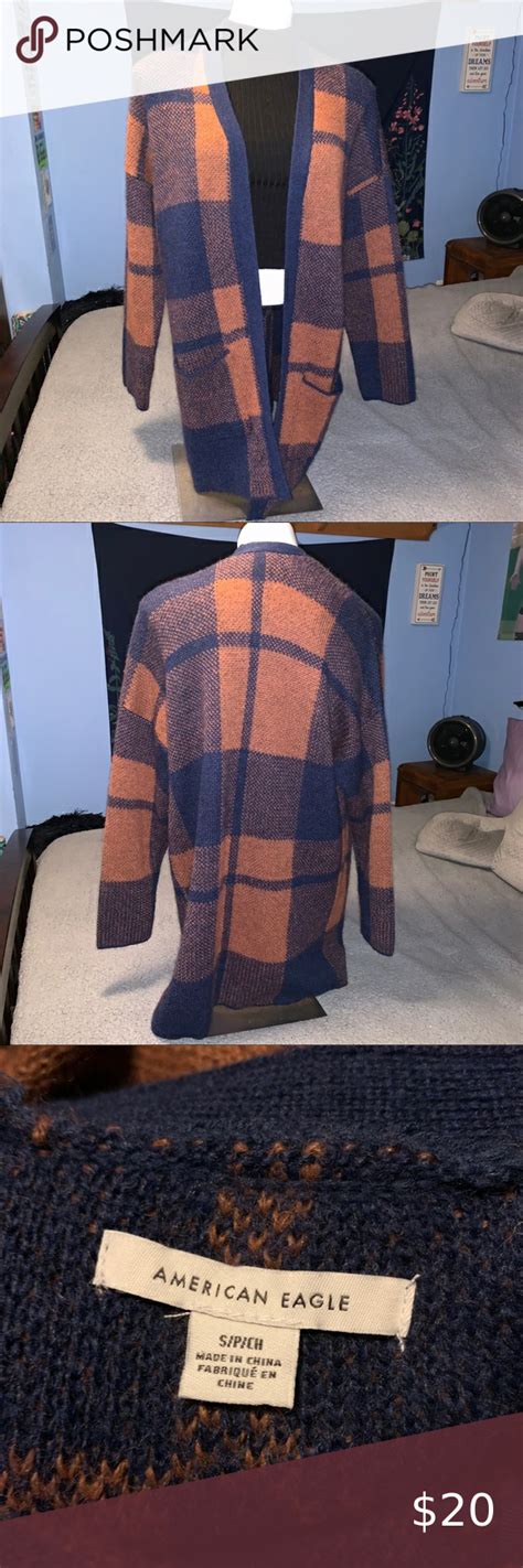 american eagle checkered cardigan.